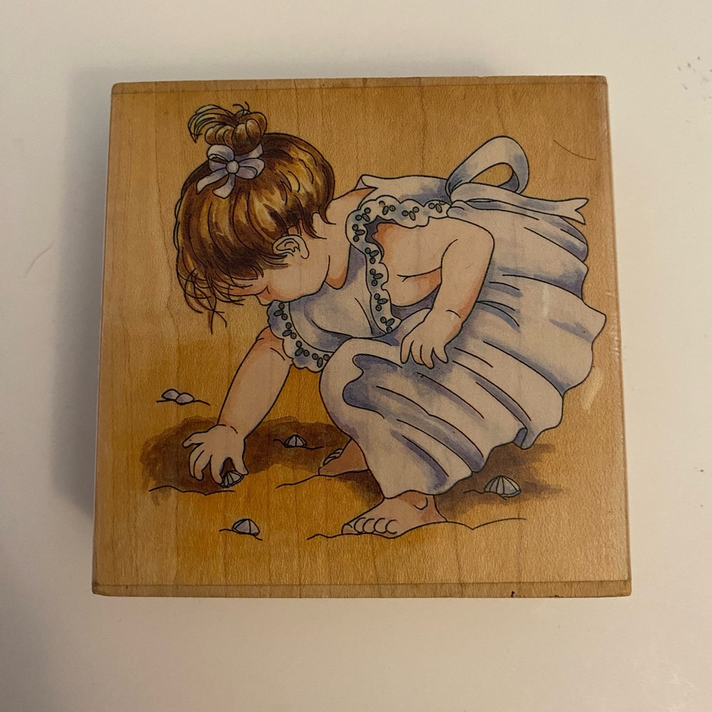 Stamps Happen 50031 Collecting Sea Shells rubber stamp